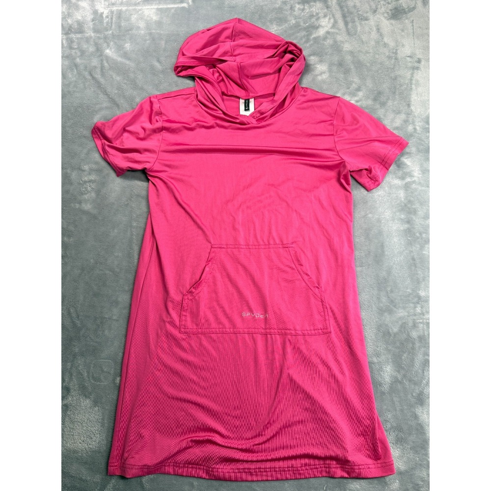 Spyder Girls Hooded Swimsuit Cover Up Pink Large 12/14 UPF 50+ Stretch SL4EVS1A